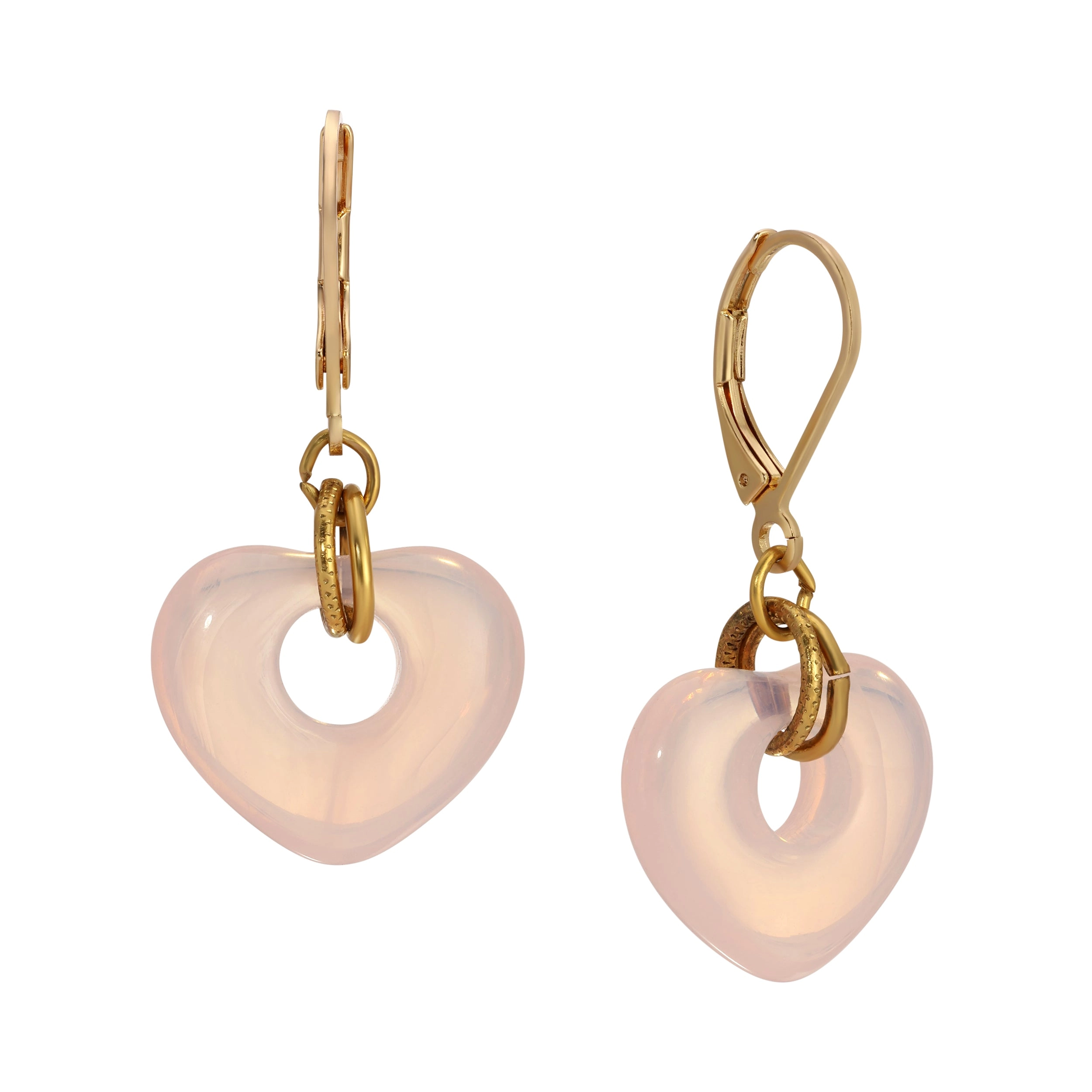 1928 Jewelry Vintage Glass Heart Drop Earrings