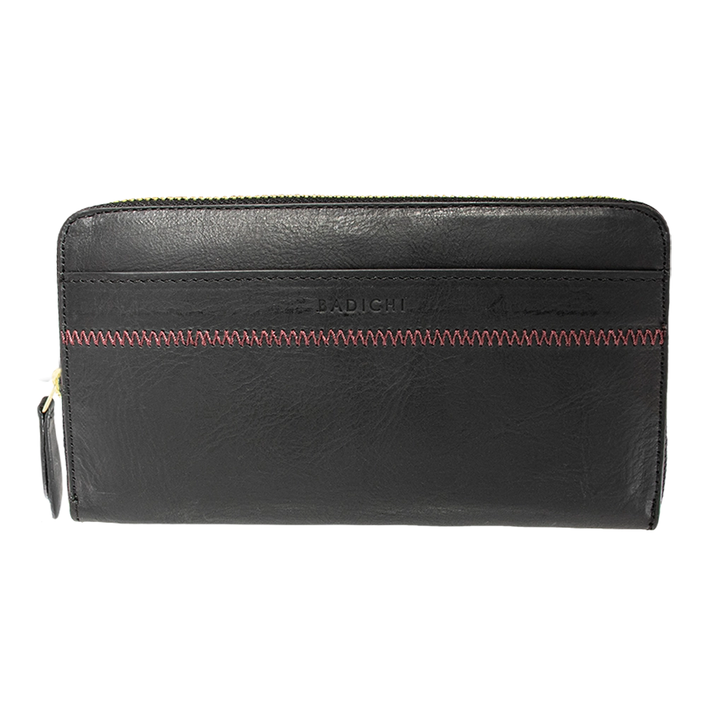 Accordion Zip Wallet Black