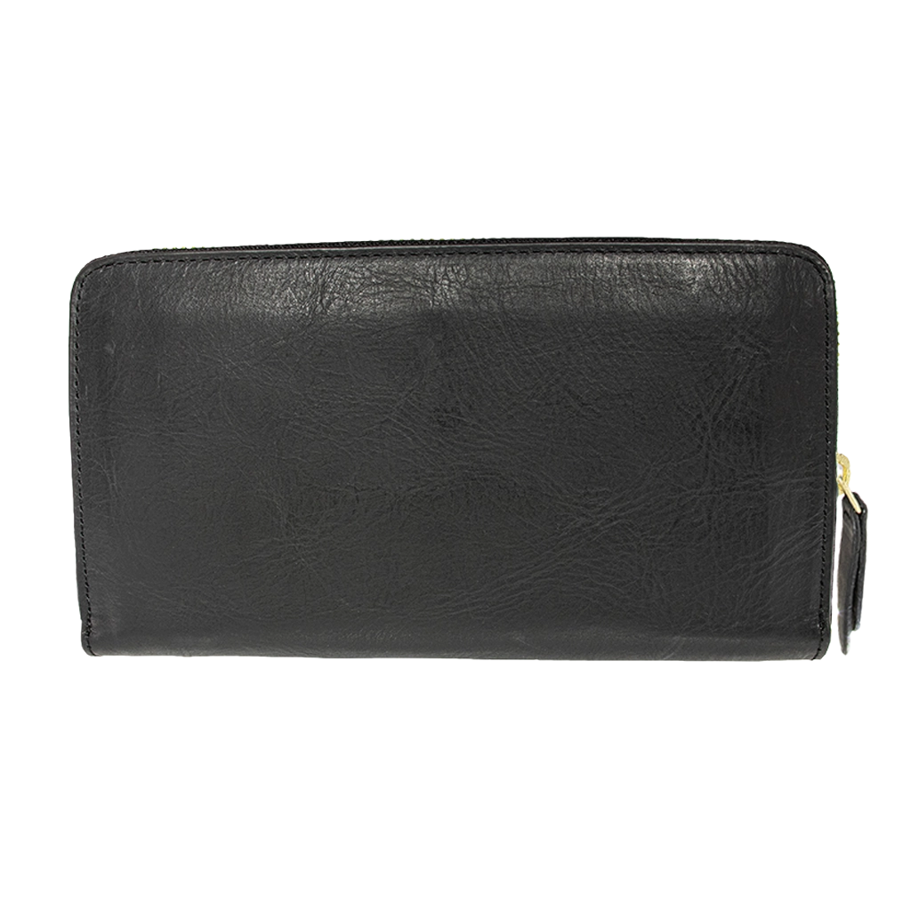 Accordion Zip Wallet Black