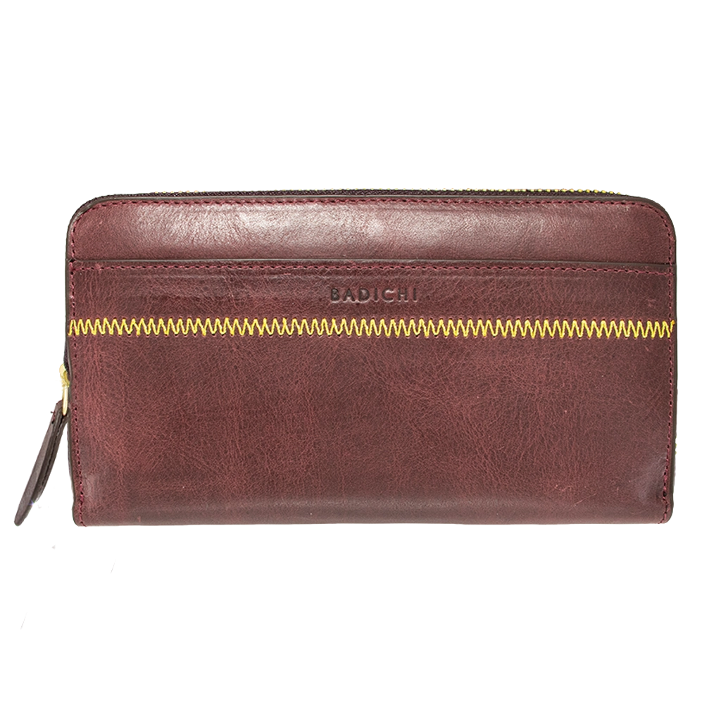 Accordion Zip Wallet Burgundy
