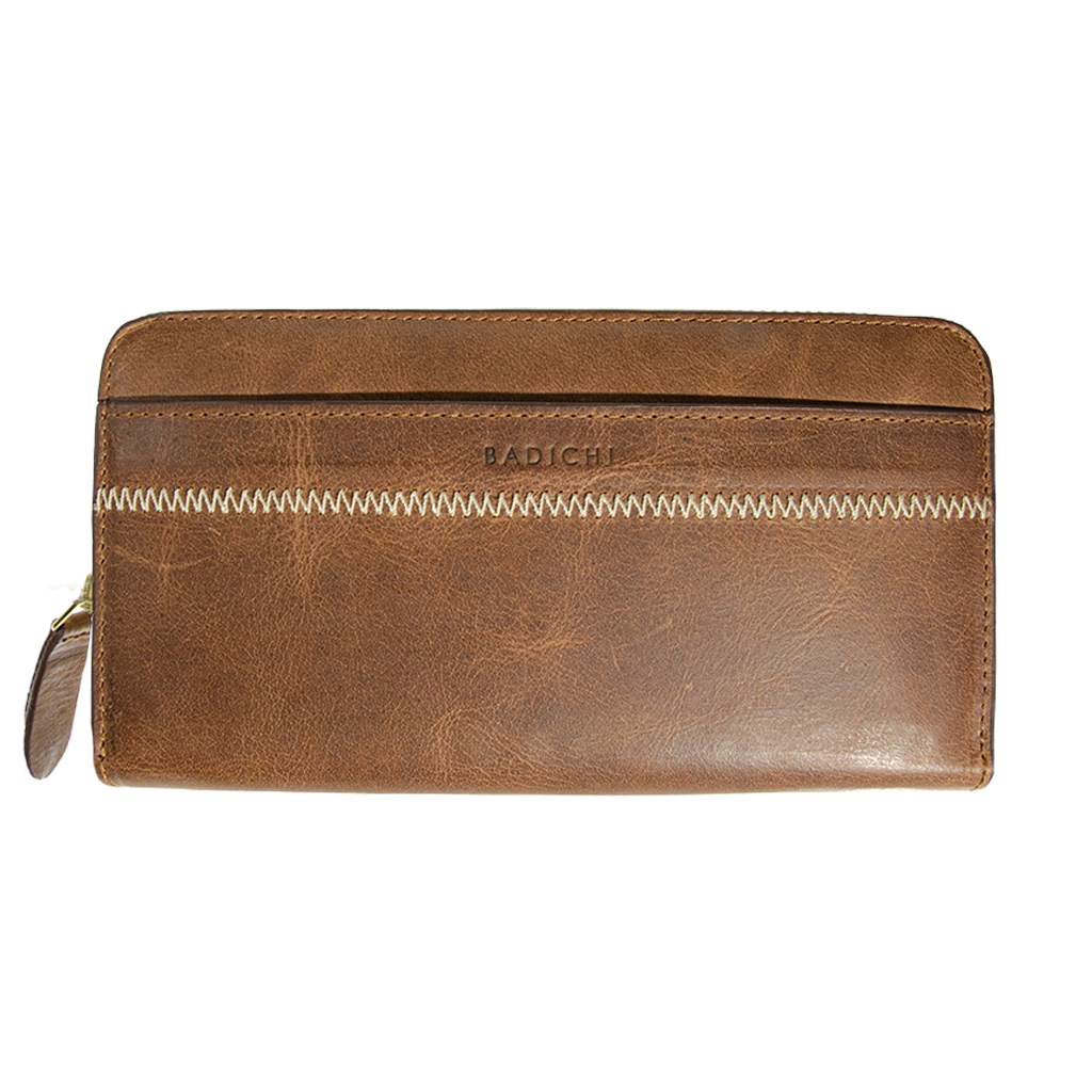 Accordion Zip Wallet Cognac