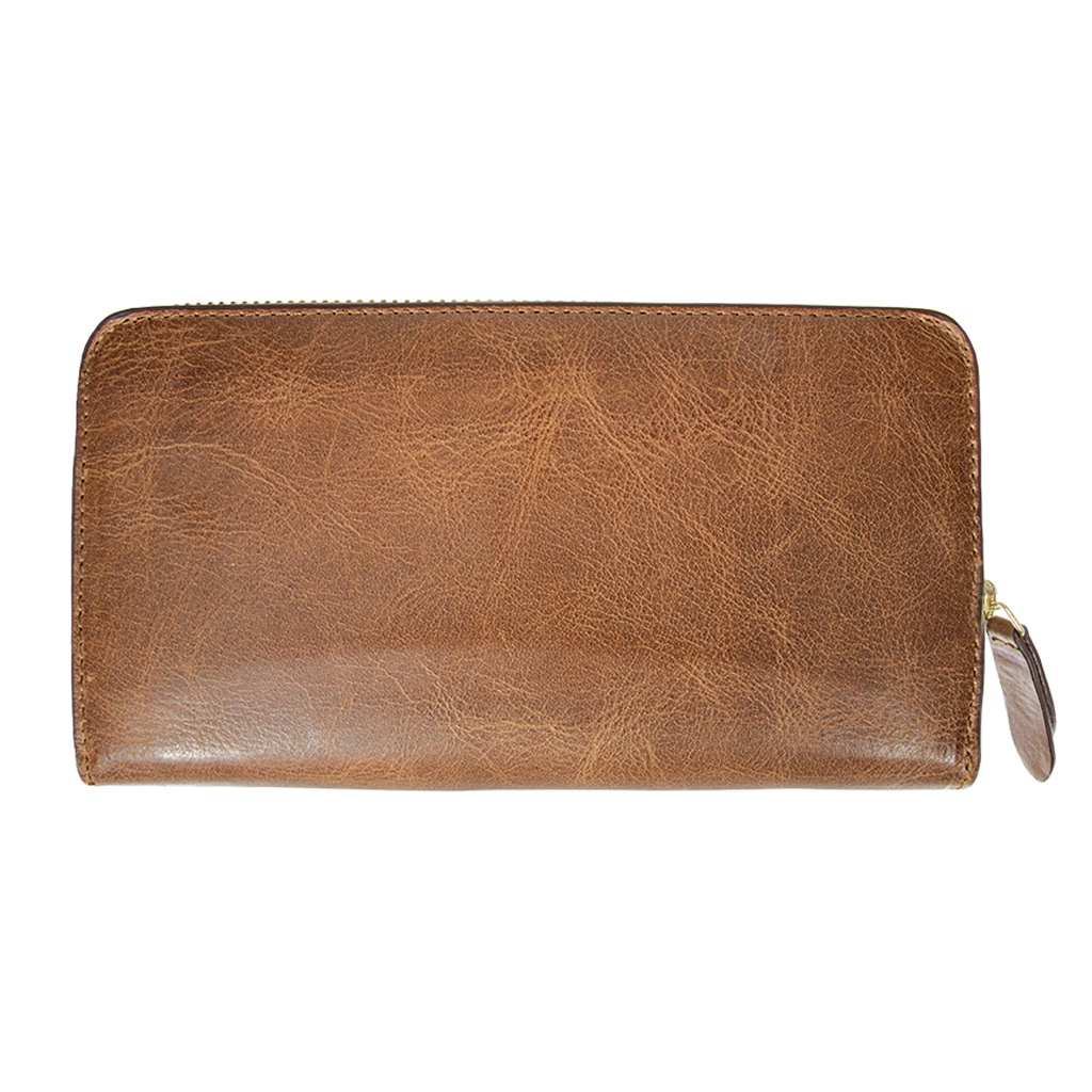 Accordion Zip Wallet Cognac