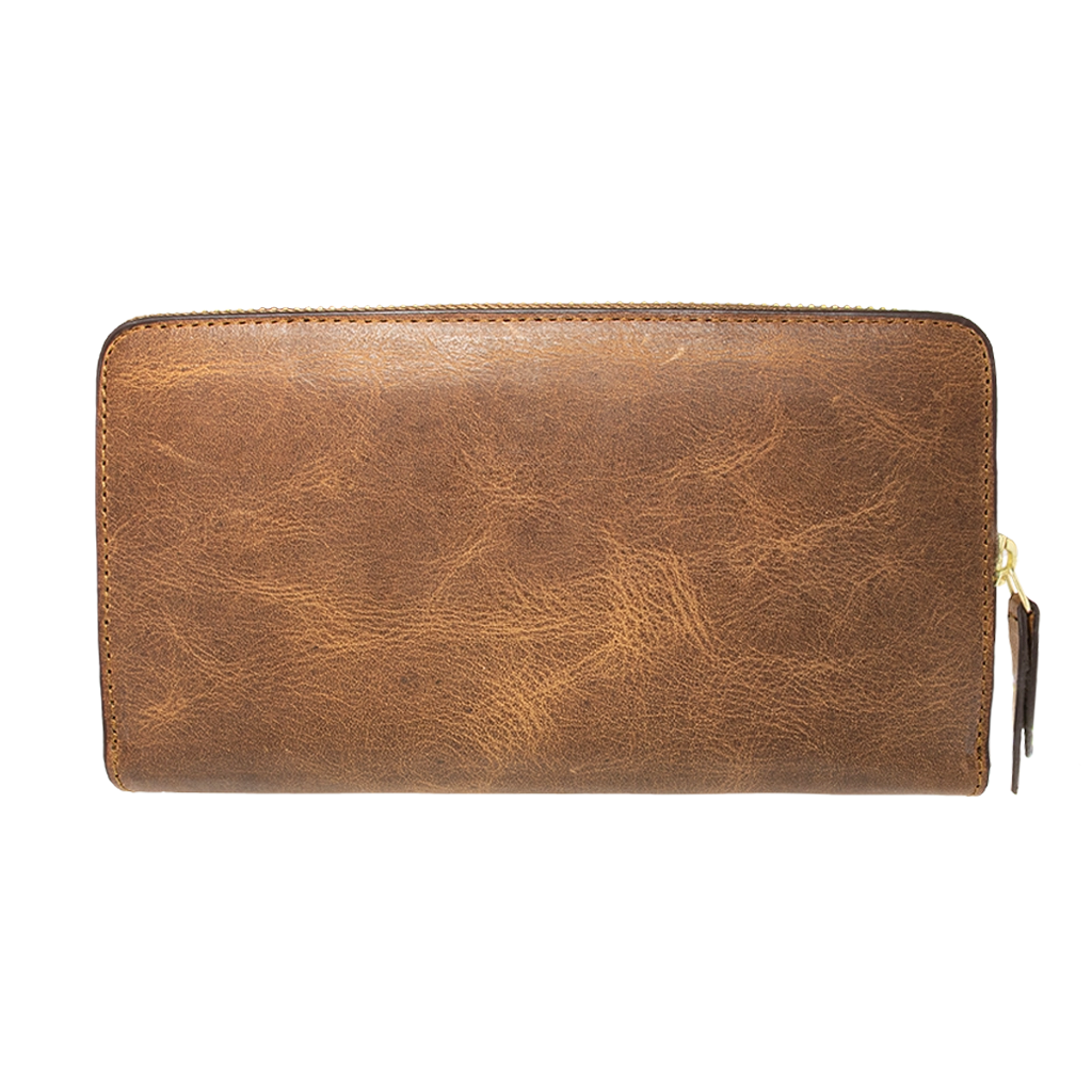 Accordion Zip Wallet NYC Cognac