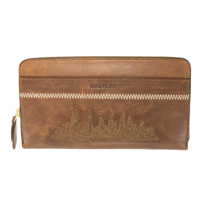 Accordion Zip Wallet NYC Cognac