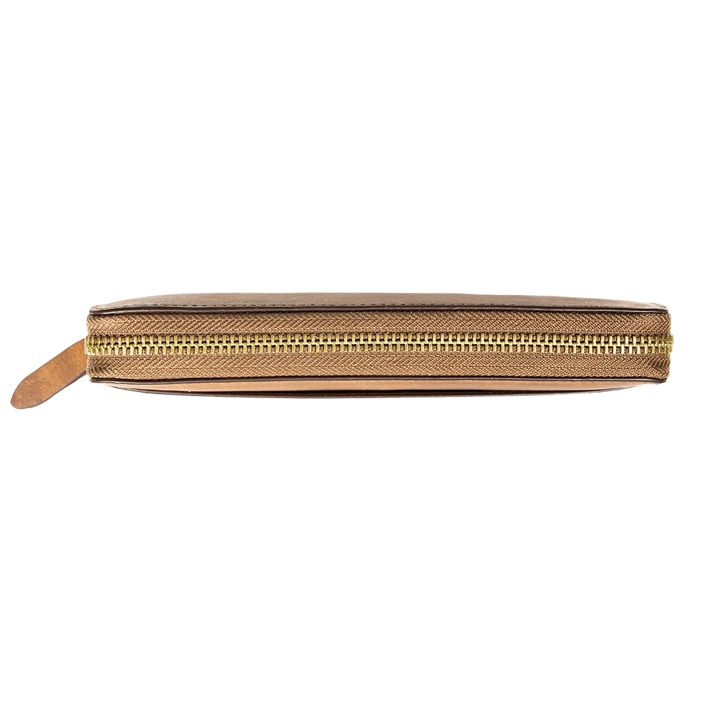 Accordion Zip Wallet NYC Cognac