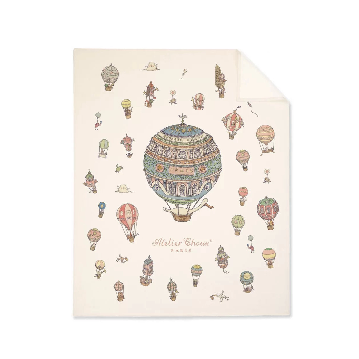 Atelier Choux Cashmere Blanket Hot Air Balloons - 100x80cm