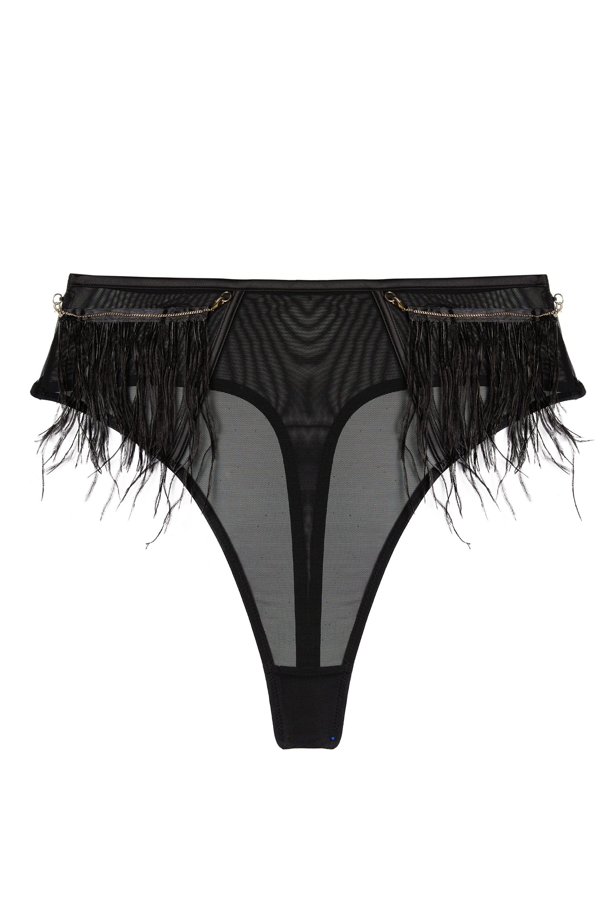 Electra Black Feather High Waisted Brief