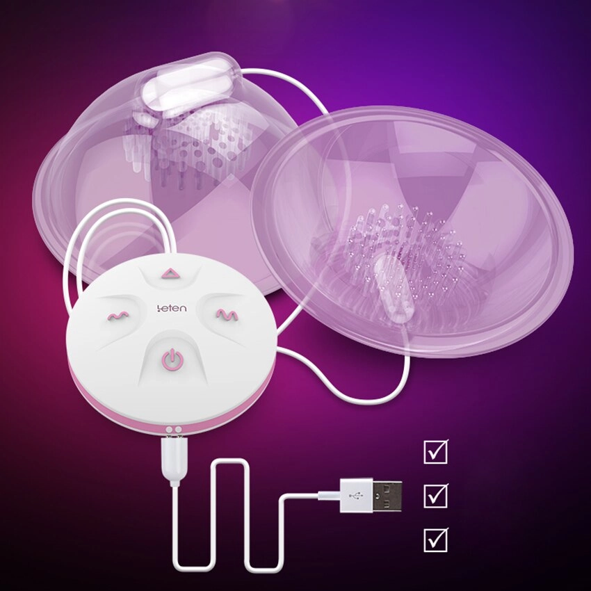 Leten Breast Massager Breast Pump Stimulator Tongue Lick Nipple Suction Cups Sucker Vibrator