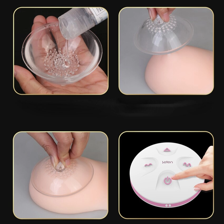 Leten Breast Massager Breast Pump Stimulator Tongue Lick Nipple Suction Cups Sucker Vibrator