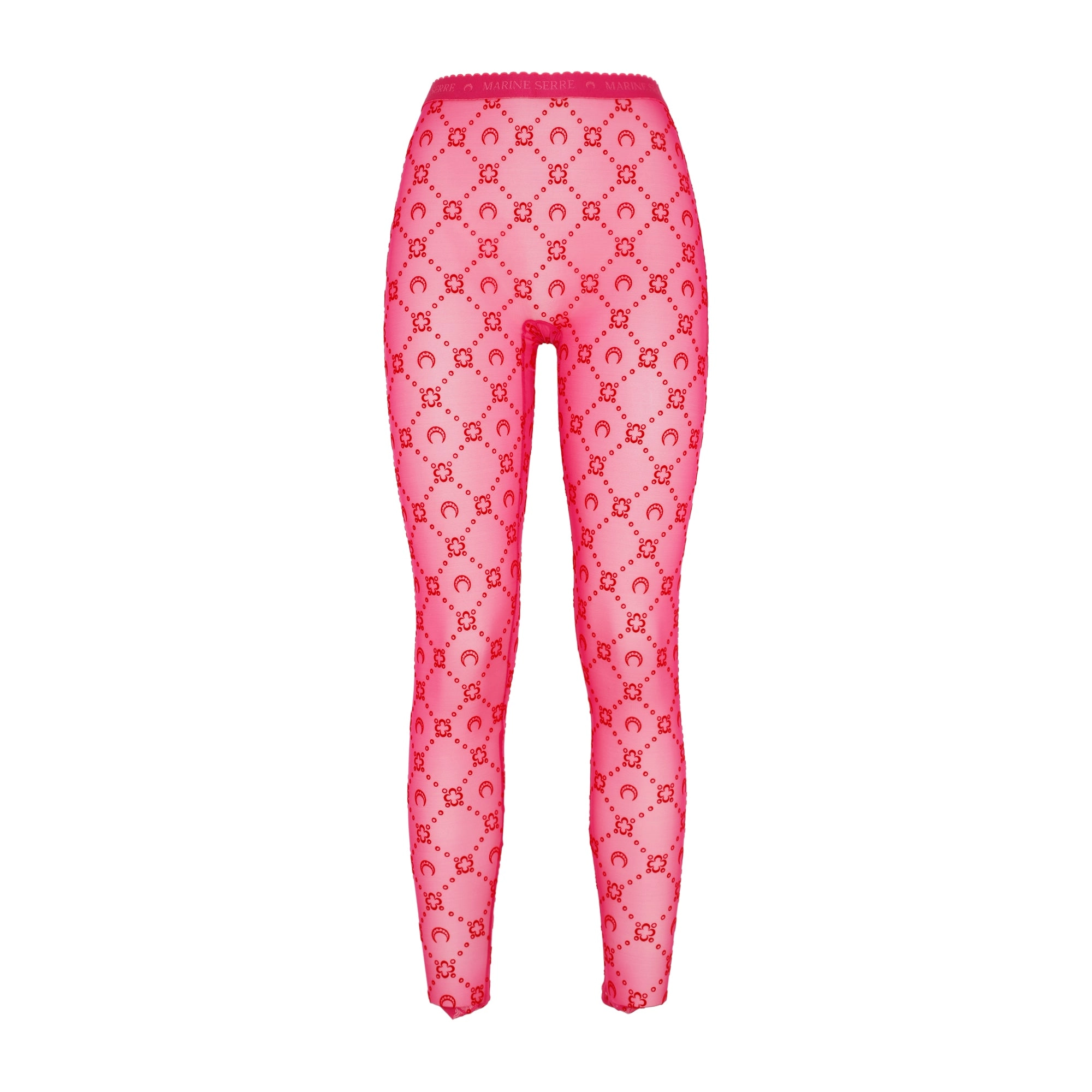 Marine Serre Flocked Monogram Sheer Tights