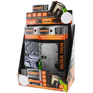Metal RFID Blocking Ultra-Thin Wallet with Multi-Tool - 6 Pieces Per Retail Ready Display 22875