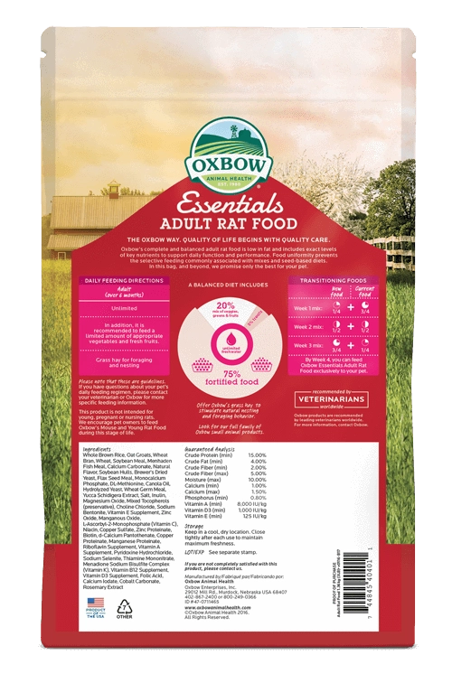 Oxbow Animal Health Essentials Adult Rat Food