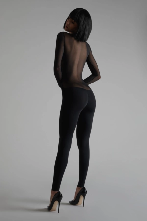 Pure Tentation Long Sleeve Jumpsuit Black, Size XL (UK 12-14)