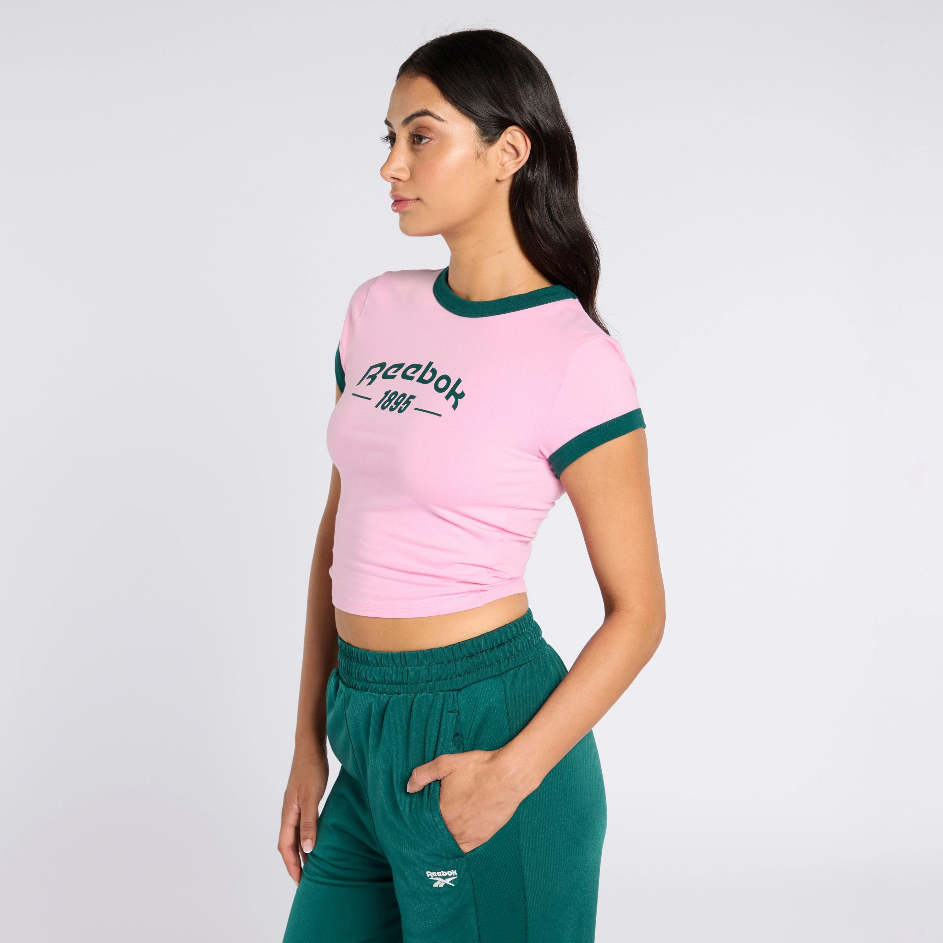 Ringer 95 Tee Astro Rose/ Collegiate Green