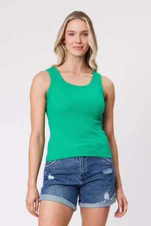 Shine On Essentials Rib Tank Bright Green