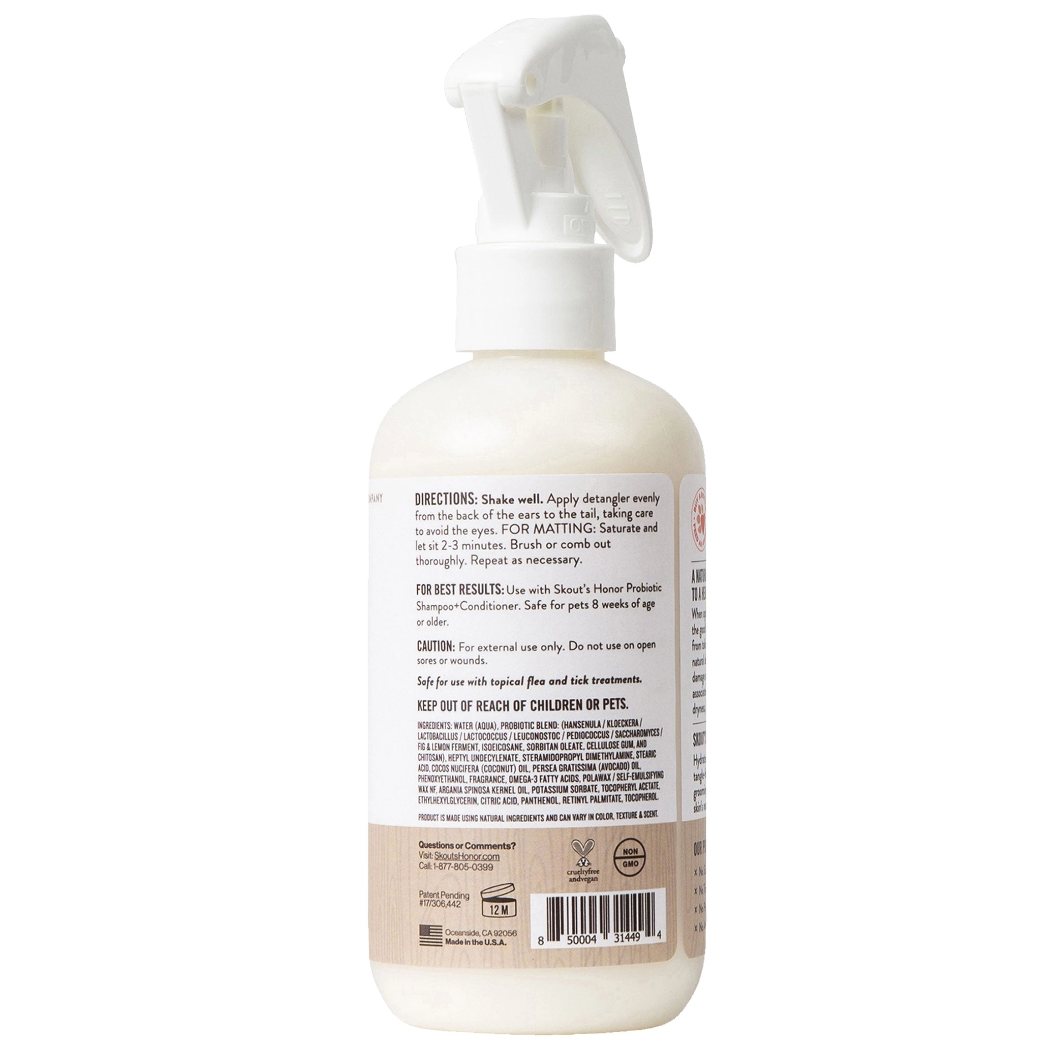 Skout's Honor Detangler Spray Dog of the Woods Dog Grooming