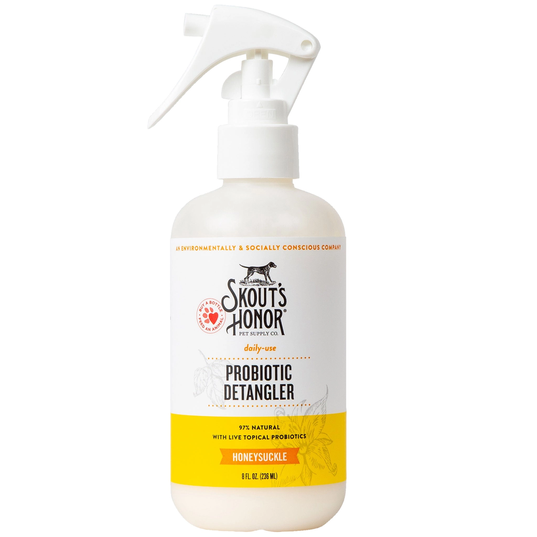 Skout's Honor Detangler Spray Honeysuckle Dog Grooming