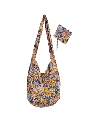 Soft Shoulder Bag with Drawstring Pouch