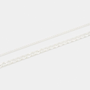 Stack Cuban Chains in Silver for her