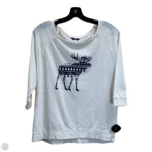 Top 3/4 Sleeve By Clothes Mentor In Cream, Size: L