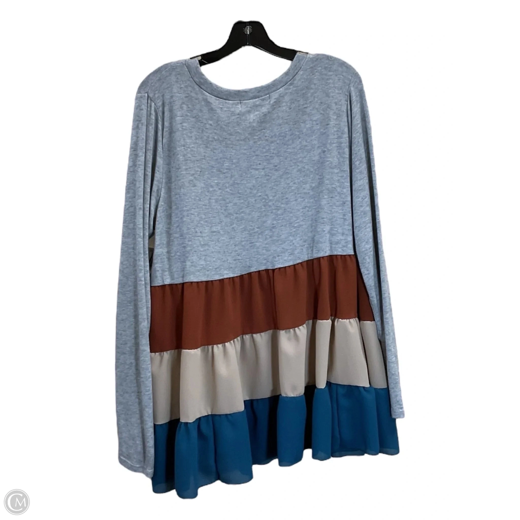 Top Long Sleeve By Haptics In Grey, Size: L