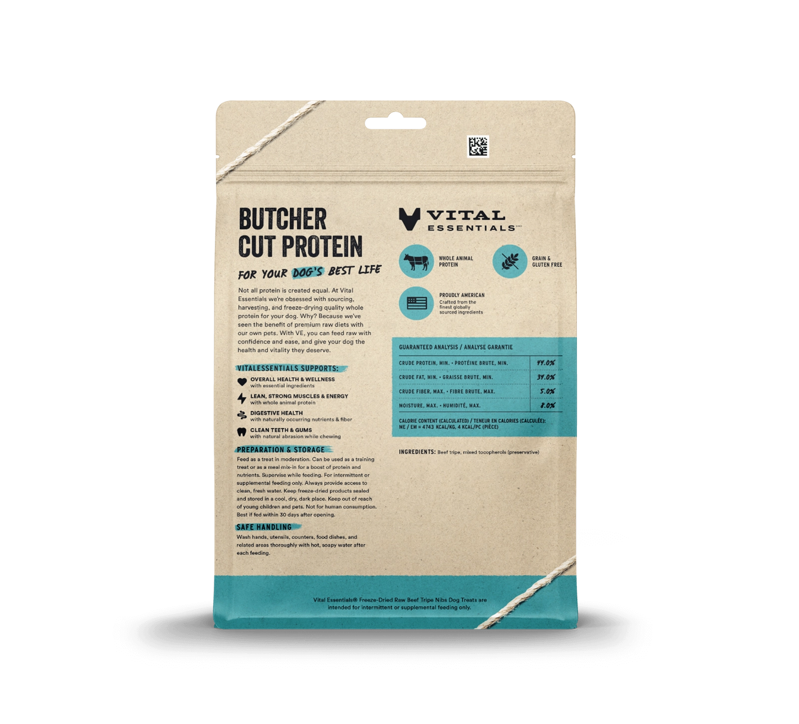 Vital Essentials Freeze-Dried Beef Tripe Nibs Dog Treats