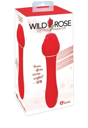 Wild Rose Rechargeable Silicone Suction   Vibrator - Red