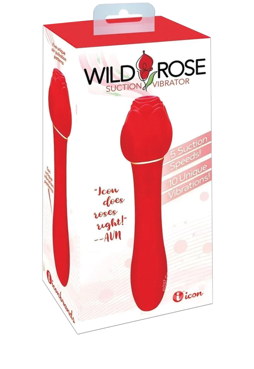 Wild Rose Rechargeable Silicone Suction   Vibrator - Red