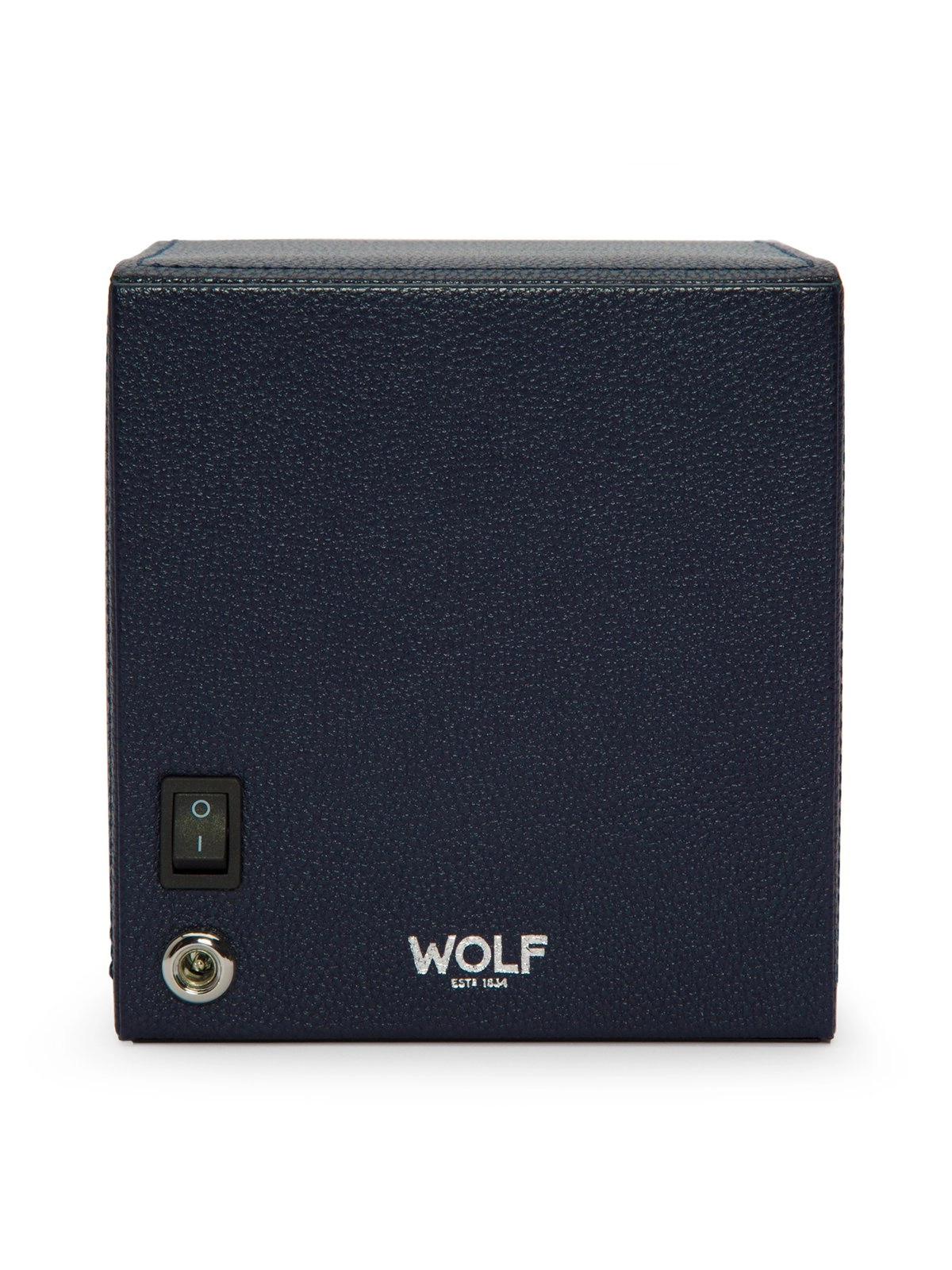 Wolf Cub Single Watch Winder with Cover in Navy 461117