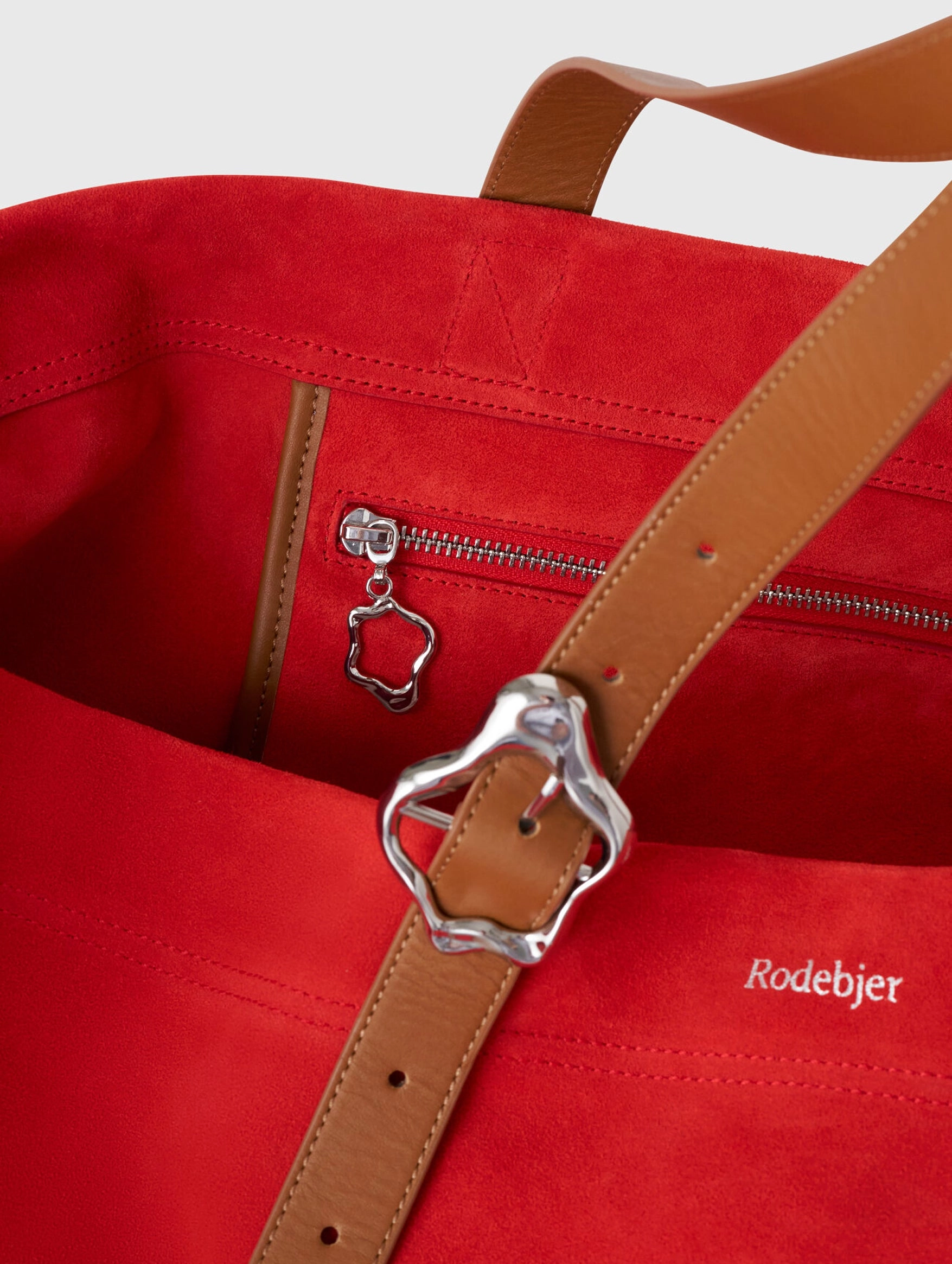 XXL Suede Tote in Coral