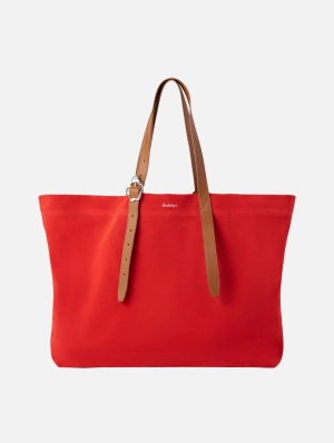 XXL Suede Tote in Coral